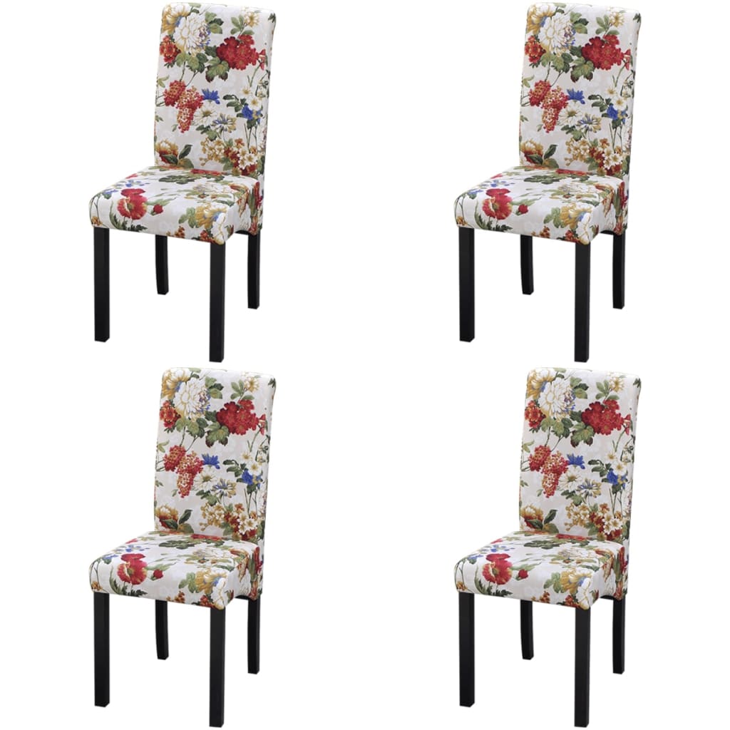 vidaXL Eetkamerstoelen 2 st stof meerkleurig