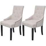 vidaXL Eetkamerstoelen 4 st stof crèmegrijs