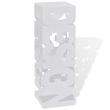 vidaXL Umbrella and Walking Stick Holder White Square Steel 48.5 cm