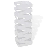 vidaXL Umbrella and Walking Stick Holder White Square Steel 48.5 cm