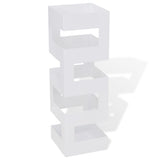 vidaXL Umbrella and Walking Stick Holder White Square Steel 48.5 cm