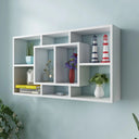 vidaXL Wandschap zwevend 8 vakken wit