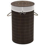 vidaXL Laundry Basket Round Bamboo Natural