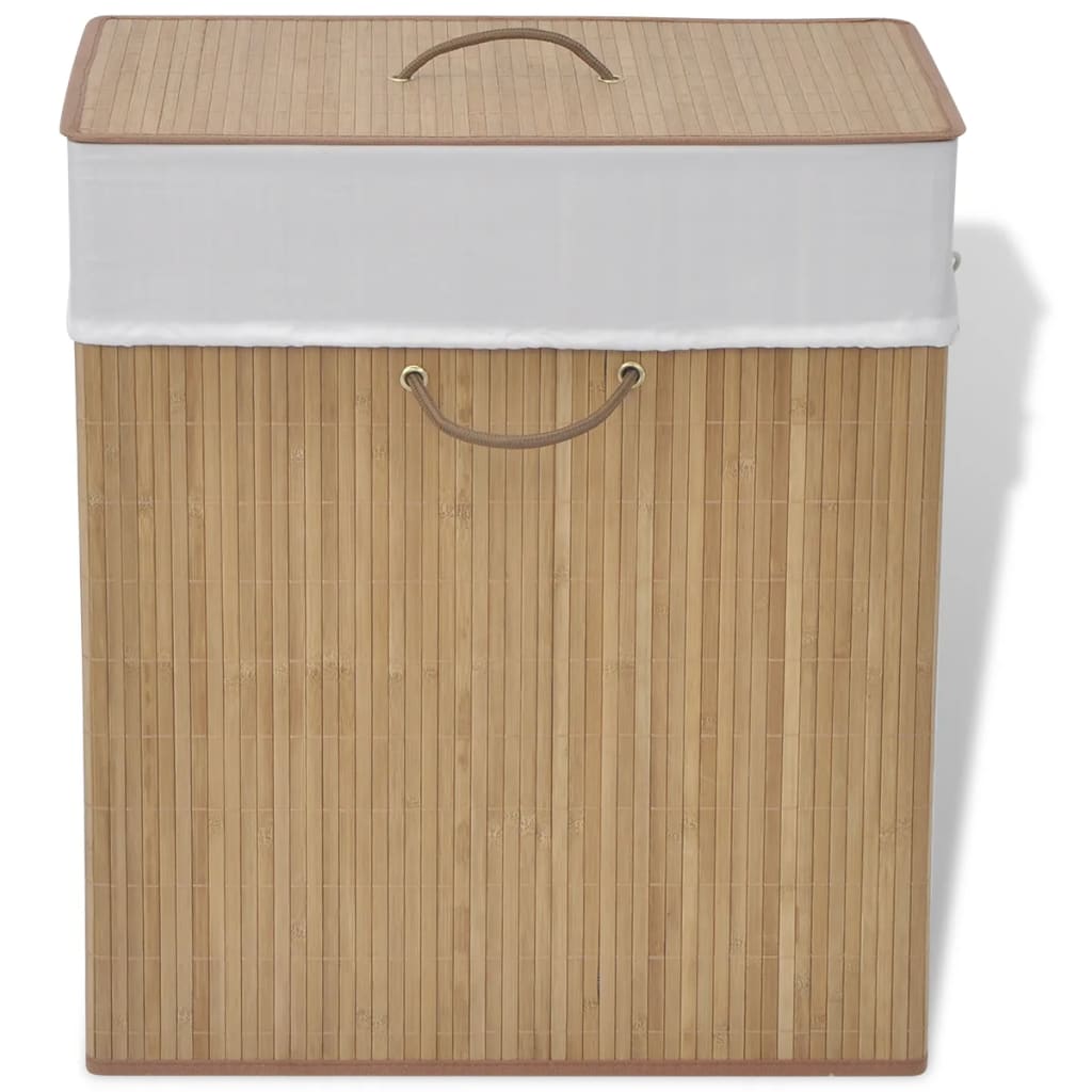 vidaXL Rectangular Laundry Basket Bamboo Natural