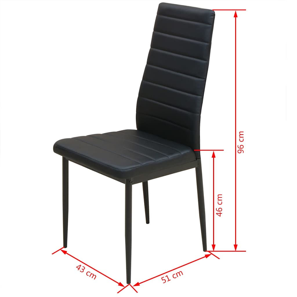 vidaXL Dining Set Table and Chairs Black 3-piece