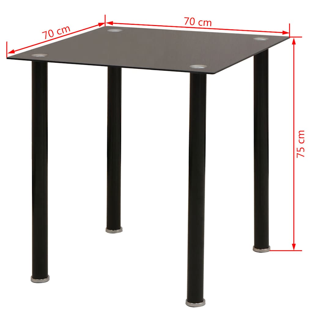 vidaXL Dining Set Table and Chairs Black 3-piece