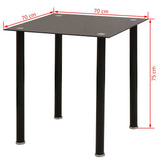vidaXL Dining Set Table and Chairs Black 3-piece