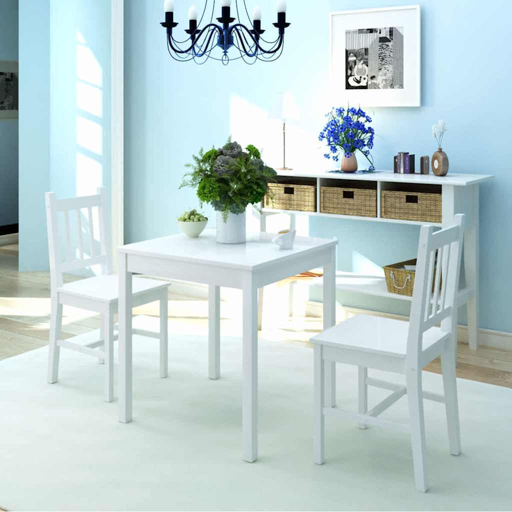 vidaXL 3-Piece Dining Set White