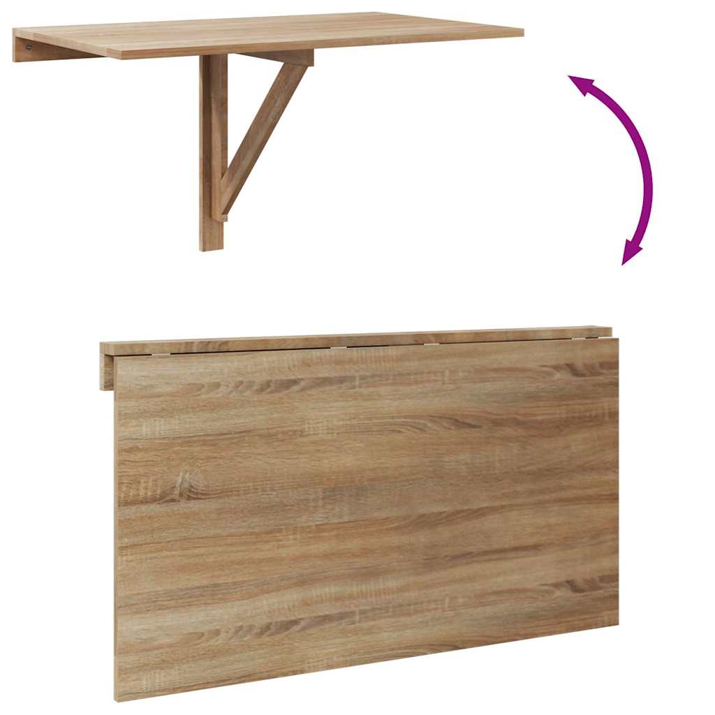 vidaXL Wandtafel inklapbaar 100x60 cm eikenkleurig