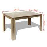 vidaXL Eettafel 140x80x75 cm eikenkleurig
