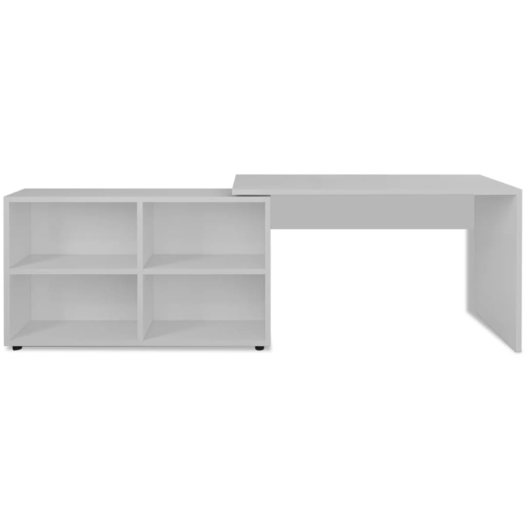 vidaXL Hoekbureau 4 schappen eiken