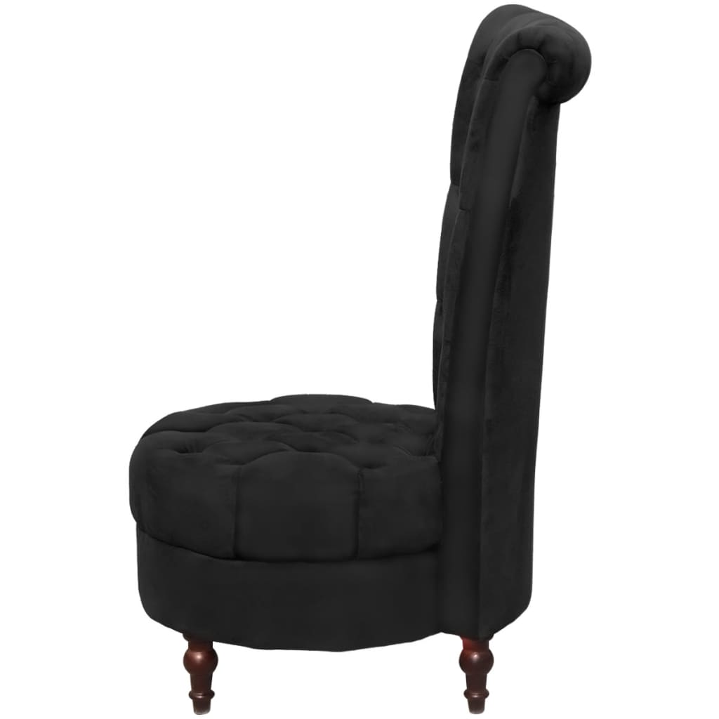 vidaXL Fauteuil hoge rugleuning stof zwart