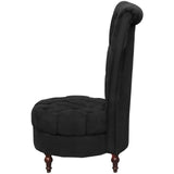 vidaXL Fauteuil hoge rugleuning stof zwart