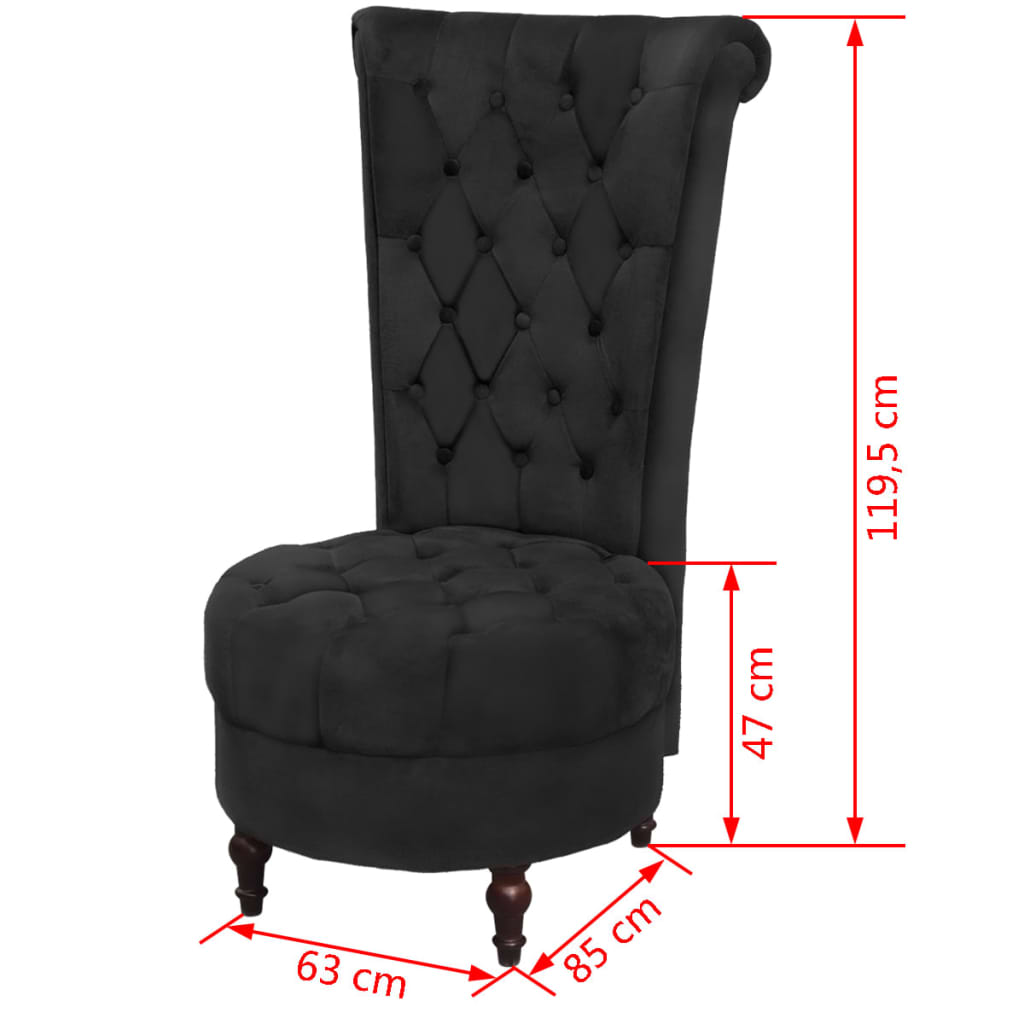 vidaXL Fauteuil hoge rugleuning stof zwart