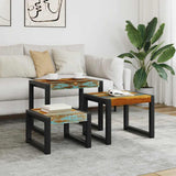 vidaXL 3-Piece Coffee Table Set Solid Reclaimed Wood