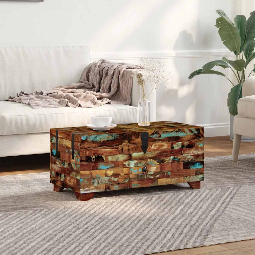 vidaXL Coffee table chest 80x40x35 cm solid reclaimed wood