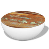 vidaXL Coffee Table Bowl Shaped with Steel Frame Recycled Wood