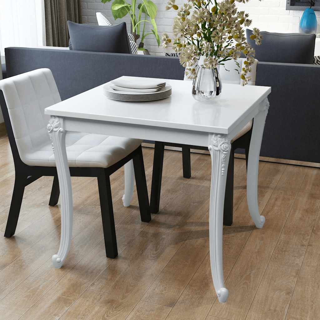 vidaXL Eettafel 116x66x76 cm hoogglans wit