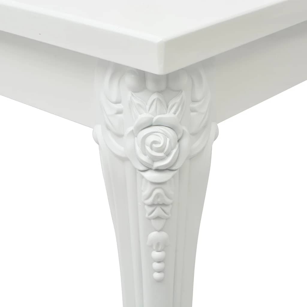 vidaXL Eettafel 116x66x76 cm hoogglans wit