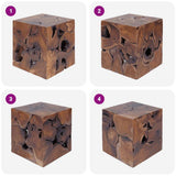 vidaXL Kruk 40x40x45 cm massief teakhout bruin