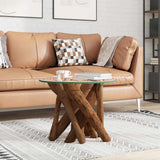 vidaXL Salontafel 60 cm teck massif drijfhout
