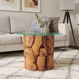 vidaXL Salontafel 60 cm teck massif drijfhout
