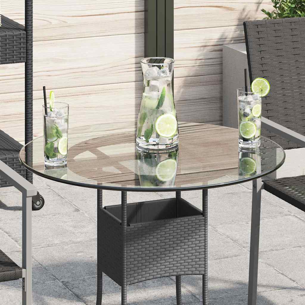 vidaXL Tafelblad van gehard glas 300 mm rond