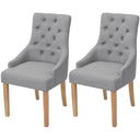 vidaXL Eetkamerstoelen 2 st stof lichtgrijs