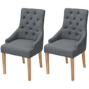 vidaXL Eetkamerstoelen 2 st stof lichtgrijs
