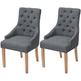 vidaXL Eetkamerstoelen 2 st stof lichtgrijs