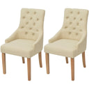 vidaXL Eetkamerstoelen 2 st stof lichtgrijs