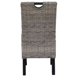 vidaXL Eetkamerstoel Kubu 2 stuks rattan mangohout