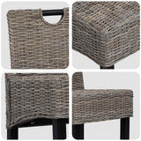 vidaXL Eetkamerstoel Kubu 2 stuks rattan mangohout
