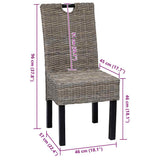 vidaXL Eetkamerstoel Kubu 2 stuks rattan mangohout