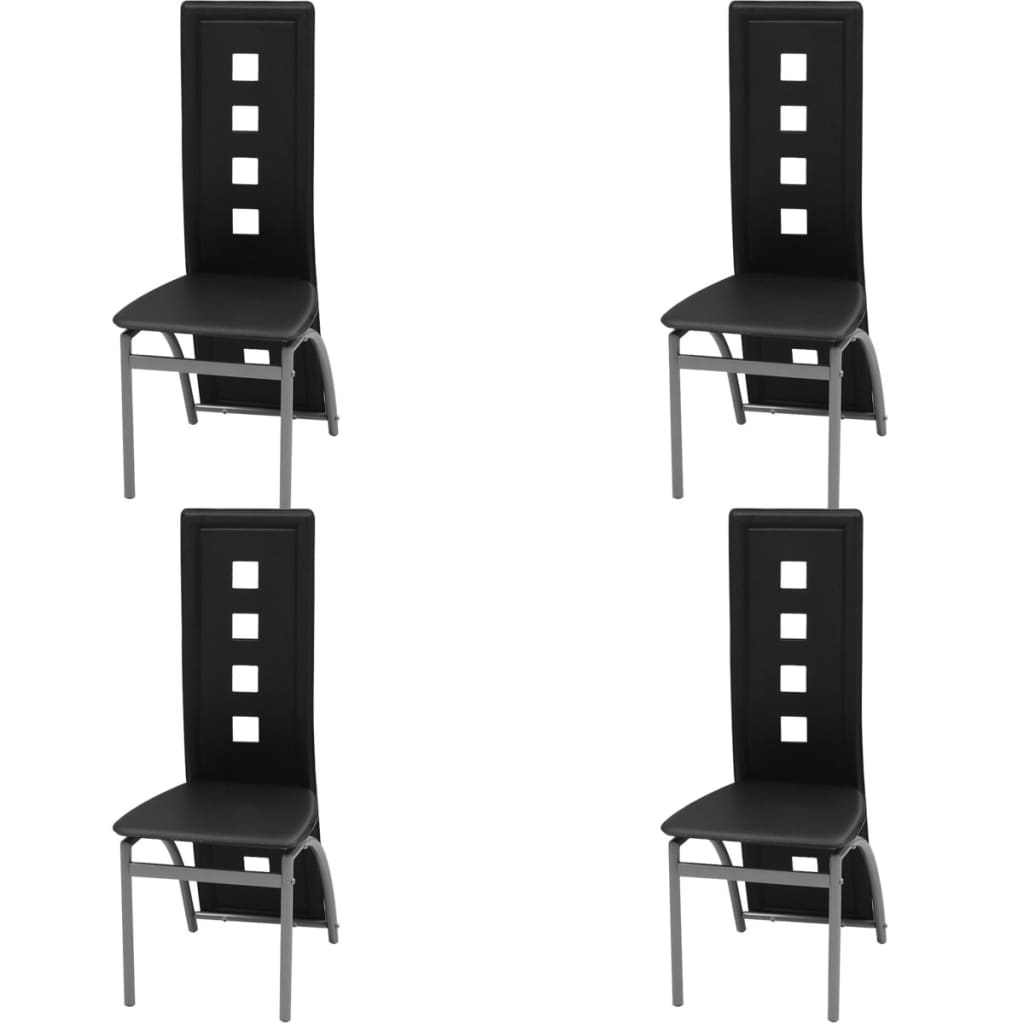 vidaXL Eetkamerstoelen 2 st kunstleer zwart