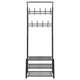 vidaXL Kledingrek met schoenenopberger 68x32x182,5 cm zwart