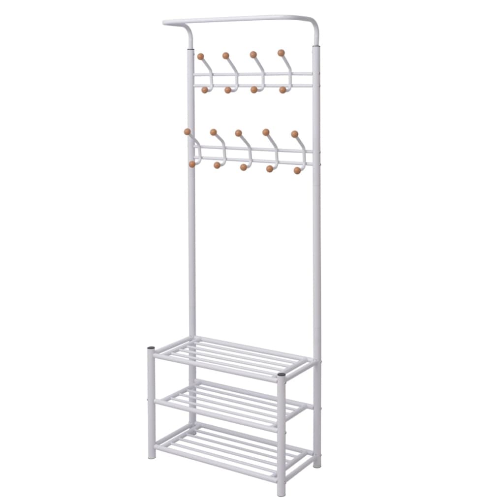 vidaXL Kledingrek met schoenenopberger 68x32x182,5 cm zwart