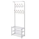 vidaXL Kledingrek met schoenenopberger 68x32x182,5 cm zwart