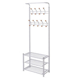 vidaXL Kledingrek met schoenenopberger 68x32x182,5 cm zwart
