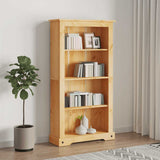 vidaXL Bookshelf solid pine wood 4 shelves Corona style 80x29x150 cm