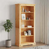vidaXL Bookshelf solid pine wood 4 shelves Corona style 80x29x150 cm