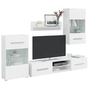 vidaXL Wall Display TV Cabinet with LED Lights Black 5-Piece