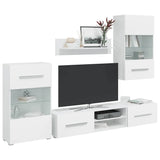vidaXL Wall Display TV Cabinet with LED Lights Black 5-Piece