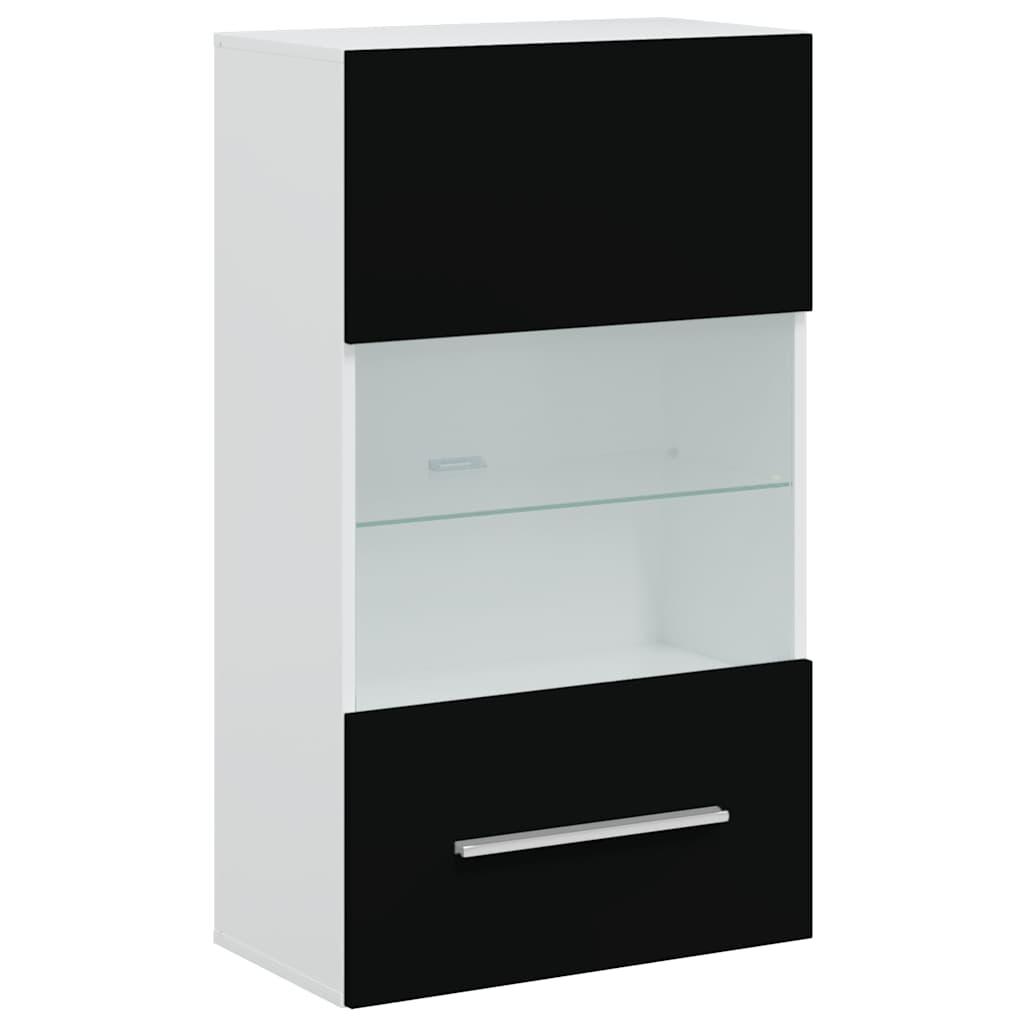 vidaXL Wall Display TV Cabinet with LED Lights Black 5-Piece