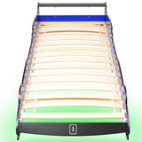 vidaXL Kids Race Car Bed with LED Light Blue 90x200 cm