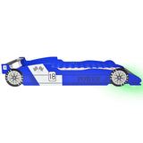 vidaXL Kids Race Car Bed with LED Light Blue 90x200 cm