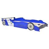 vidaXL Kids Race Car Bed with LED Light Blue 90x200 cm
