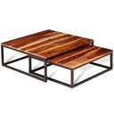 vidaXL 2-Piece Coffee Table Set Solid Acacia Wood