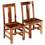 vidaXL Eetkamerstoelen 2 st massief acaciahout