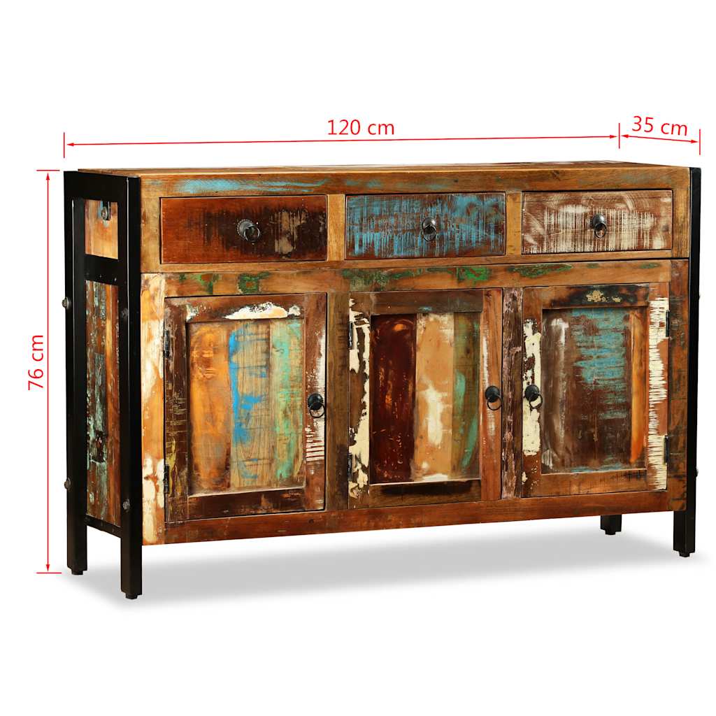 vidaXL Dressoir 120x35x76 cm massief gerecycled hout